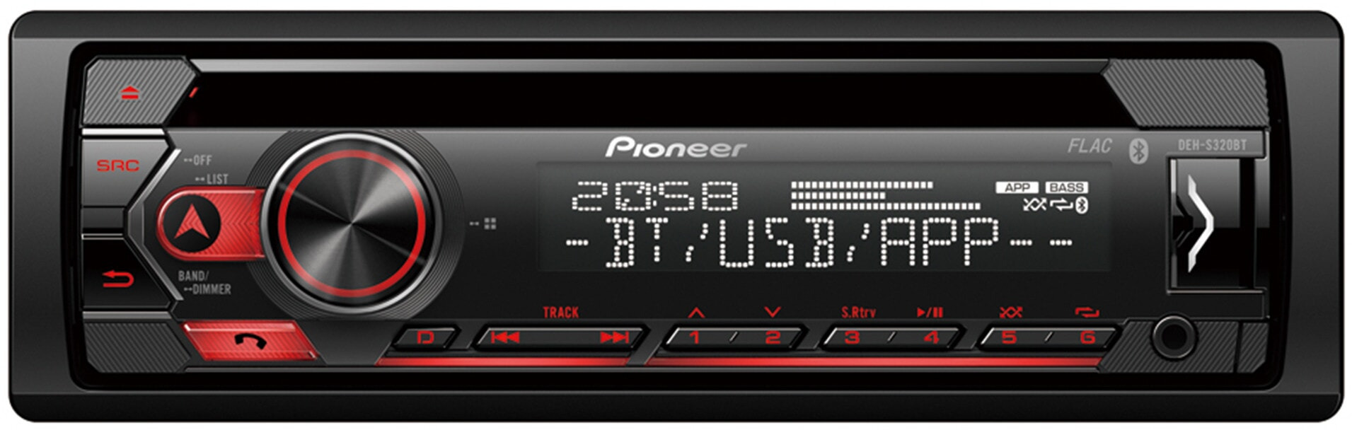 Pioneer CD/MP3/WMA/WAV/FLAC/BT/USB/AUX fejegység DEH-S320BT