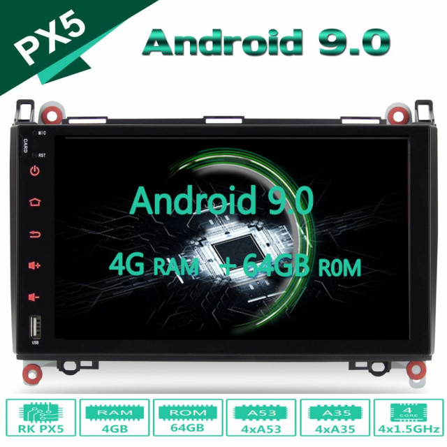9 colos Mercedes Vito Multimédia Android 9.0 Pie 9CMVMA9P