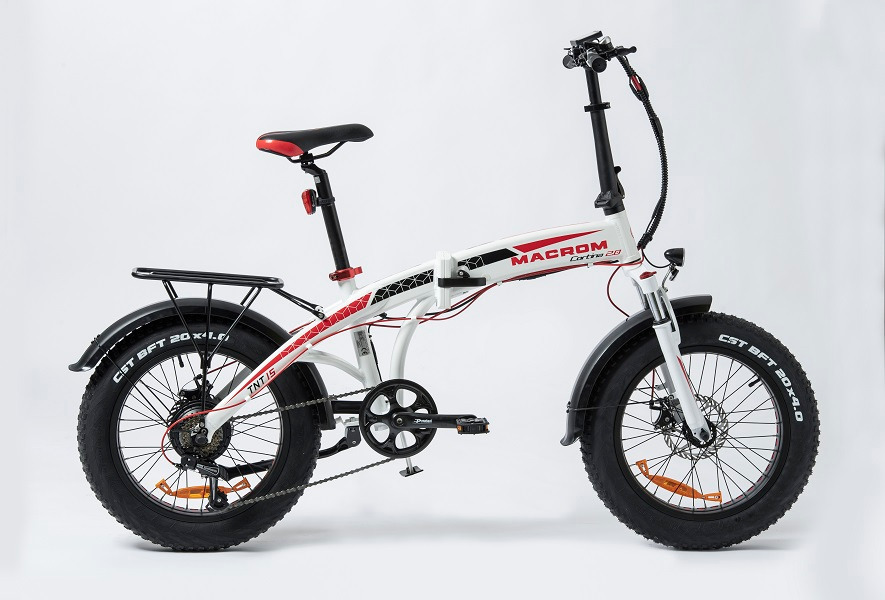 Macrom CORTINA összecsukható elektromos kerékpár, 7 sebességes váltó 250W Fehér M-EBK20FF2.0W