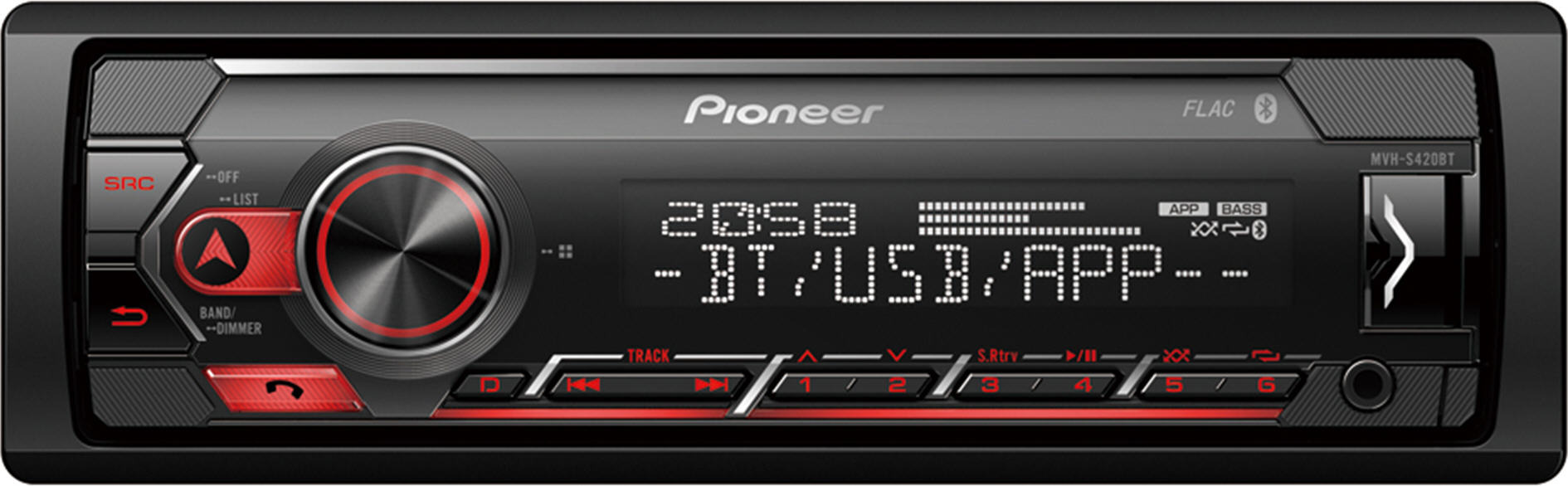 Pioneer Mp3/WMA/WAV/FLAC/USB/iPod/BT lejátszó MVH-S420BT